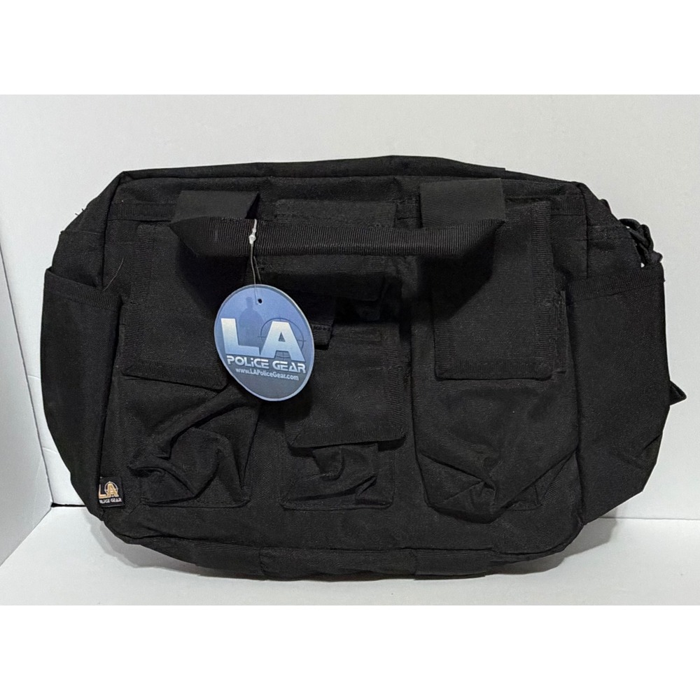 LA Police Gear Blck Tactical Utility Range Bag Nylon Multi Pocket Shoulder Strap